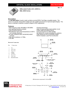 HK2901-FREQ Datasheet PDF NEL Frequency Controls