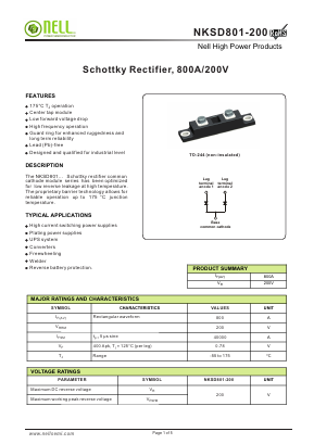 NKSD801-200 Datasheet PDF Nell Semiconductor Co., Ltd