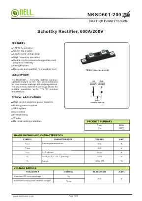 NKSD601-200 Datasheet PDF Nell Semiconductor Co., Ltd