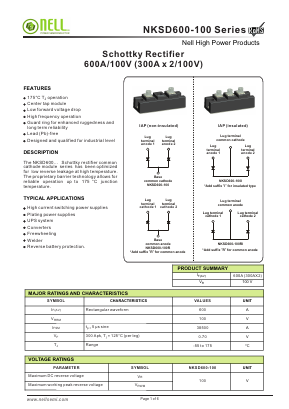 NKSD600-100 Datasheet PDF Nell Semiconductor Co., Ltd