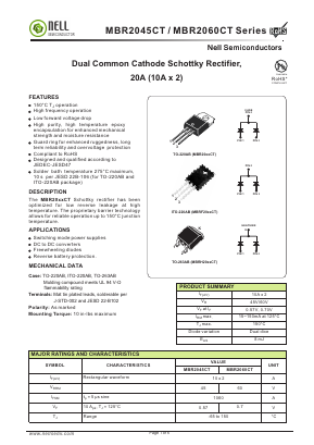 MBR2045CT Datasheet PDF Nell Semiconductor Co., Ltd