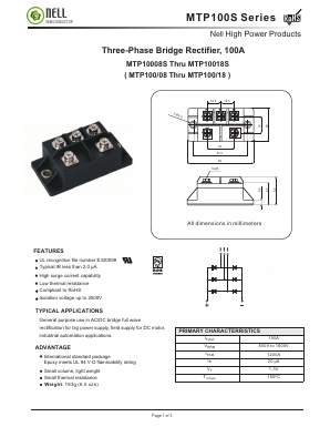 MTP10018S Datasheet PDF Nell Semiconductor Co., Ltd