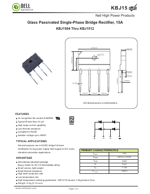 KBJ1508 Datasheet PDF Nell Semiconductor Co., Ltd