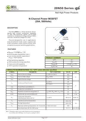 20N50B Datasheet PDF Nell Semiconductor Co., Ltd