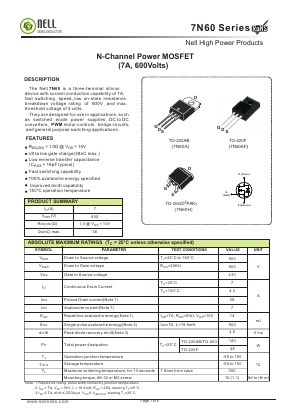 7N60 Datasheet PDF Nell Semiconductor Co., Ltd