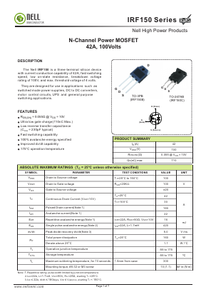 IRF150C Datasheet PDF Nell Semiconductor Co., Ltd