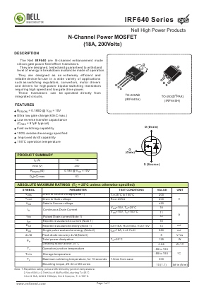 IRF640A Datasheet PDF Nell Semiconductor Co., Ltd