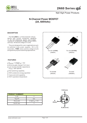 2N60AF Datasheet PDF Nell Semiconductor Co., Ltd