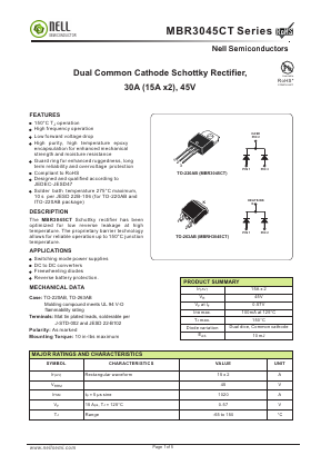 MBRH3045CT Datasheet PDF Nell Semiconductor Co., Ltd