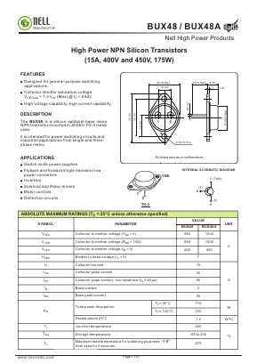 BUX48 Datasheet PDF Nell Semiconductor Co., Ltd