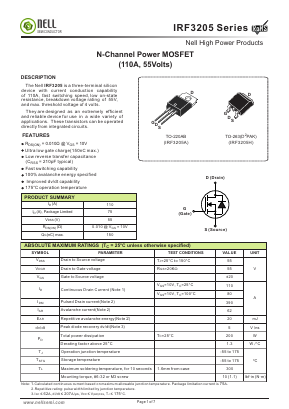 IRF3205 Datasheet PDF Nell Semiconductor Co., Ltd