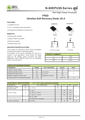 60APU06 Datasheet PDF Nell Semiconductor Co., Ltd