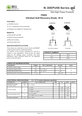 30APU06 Datasheet PDF Nell Semiconductor Co., Ltd