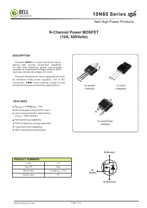 10N60 Datasheet PDF Nell Semiconductor Co., Ltd