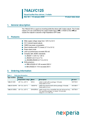 74ALVC125D Datasheet PDF Nexperia B.V. All rights reserved