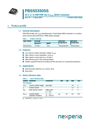 PBSS5350SS Datasheet PDF Nexperia B.V. All rights reserved