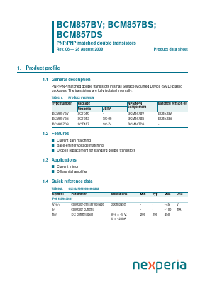 BCM857BV Datasheet PDF Nexperia B.V. All rights reserved