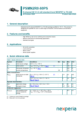 PSMN2R0-60PS Datasheet PDF Nexperia B.V. All rights reserved