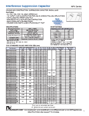NPX474K310VX2M2F Datasheet PDF NIC-Components Corp.