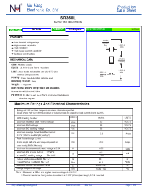 SR360L-NH-E-OK Datasheet PDF Dongguan City Niuhang Electronics Co.LTD