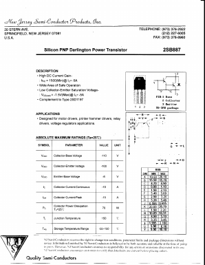 B887 Datasheet PDF New Jersey Semiconductor