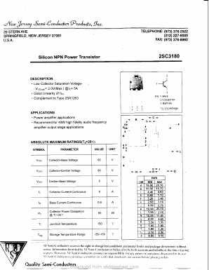 2SC3180 Datasheet PDF New Jersey Semiconductor