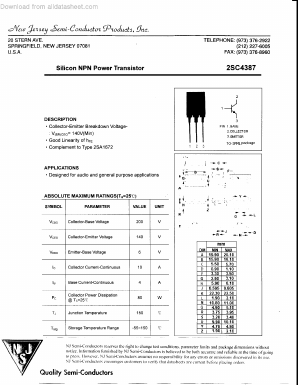 2SC4387 Datasheet PDF New Jersey Semiconductor