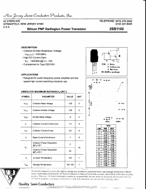 B1100 Datasheet PDF New Jersey Semiconductor