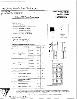 C3298 Datasheet PDF New Jersey Semiconductor