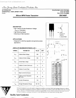 2SC4557 Datasheet PDF New Jersey Semiconductor