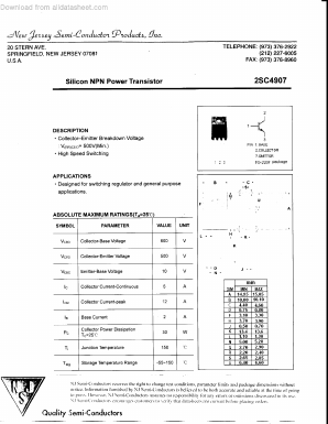 C4907 Datasheet PDF New Jersey Semiconductor