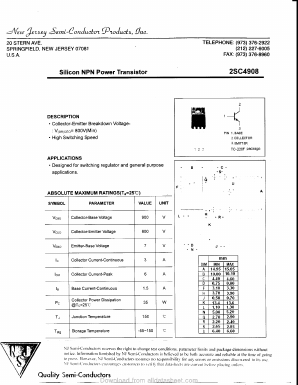 C4908 Datasheet PDF New Jersey Semiconductor