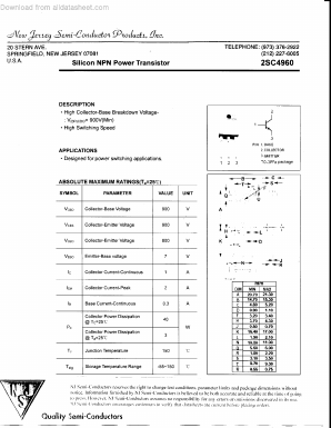 C4960 Datasheet PDF New Jersey Semiconductor