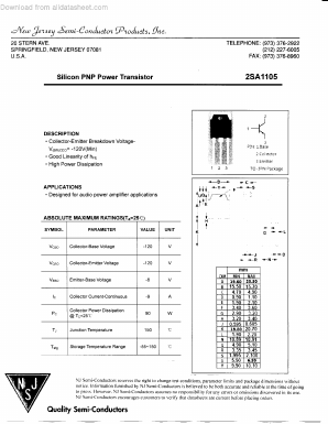 A1105 Datasheet PDF New Jersey Semiconductor