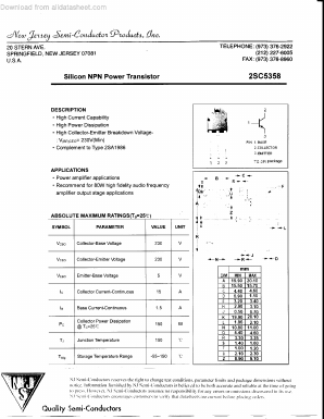2SC5358 Datasheet PDF New Jersey Semiconductor