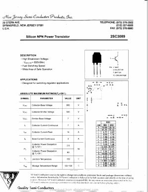 C3089 Datasheet PDF New Jersey Semiconductor