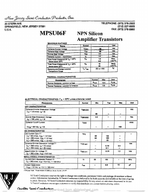 MPSU06F Datasheet PDF New Jersey Semiconductor