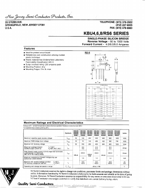 RS603 Datasheet PDF New Jersey Semiconductor