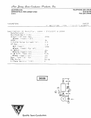 1N482B Datasheet PDF New Jersey Semiconductor