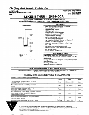 1.5KE11A Datasheet PDF New Jersey Semiconductor