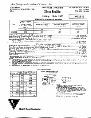 1N4530 Datasheet PDF New Jersey Semiconductor