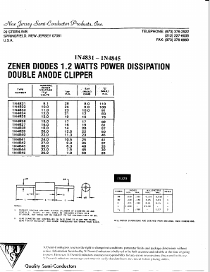 1N4841 Datasheet PDF New Jersey Semiconductor