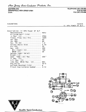 2N3435 Datasheet PDF New Jersey Semiconductor