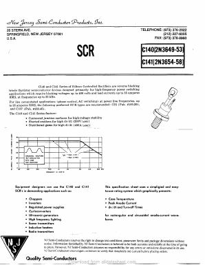 2N3649 Datasheet PDF New Jersey Semiconductor