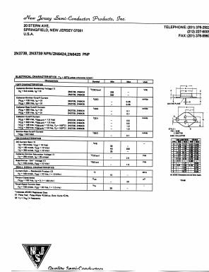 2N3738 Datasheet PDF New Jersey Semiconductor
