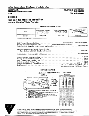 2N3991 Datasheet PDF New Jersey Semiconductor