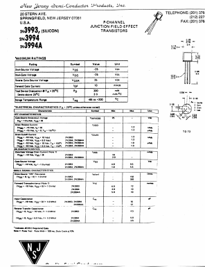2N3994 Datasheet PDF New Jersey Semiconductor