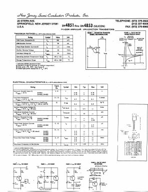 2N4851 Datasheet PDF New Jersey Semiconductor