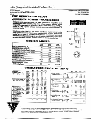 2N538 Datasheet PDF New Jersey Semiconductor