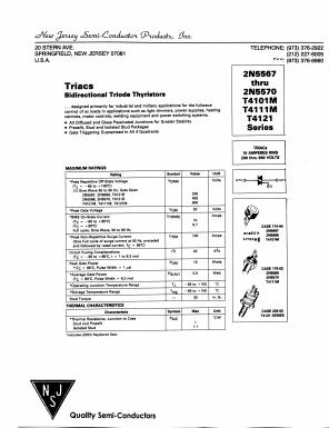 2N5570 Datasheet PDF New Jersey Semiconductor